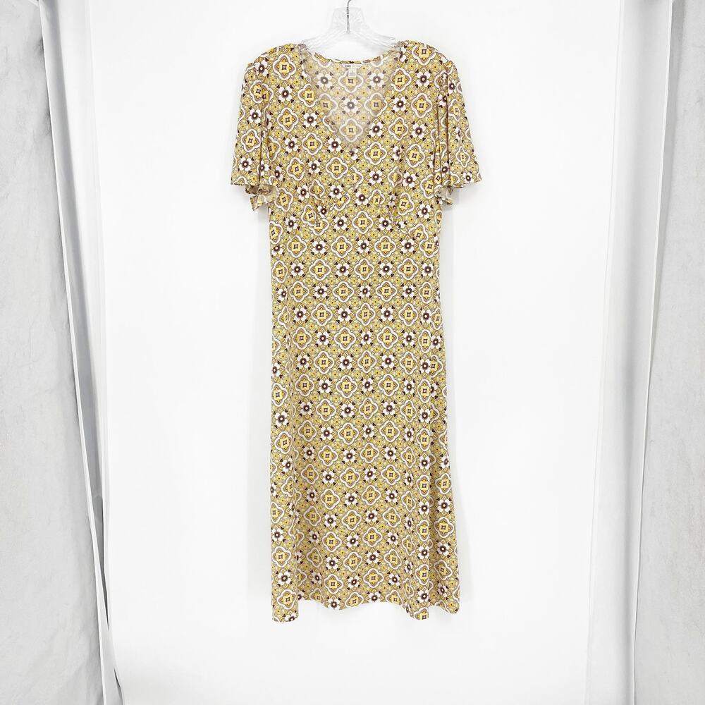 Cato Short Sleeve V-Neck Midi Dress Size Large